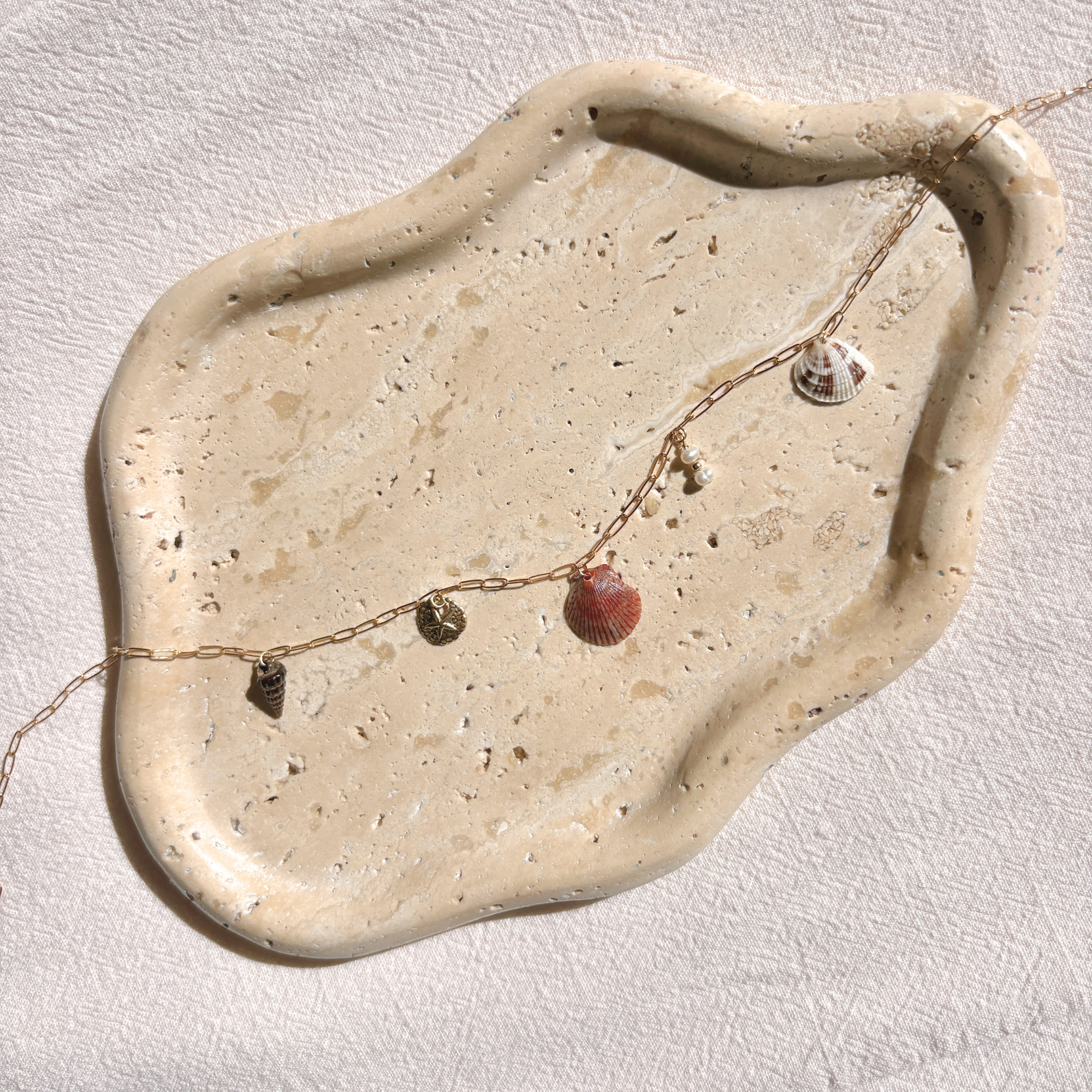 Dainty Seashell Charm Necklace | 14K Gold-filled