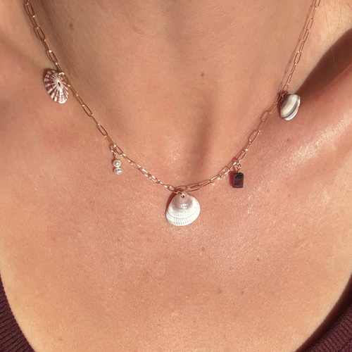 Dainty Seashell Charm Necklace | 14K Gold-filled