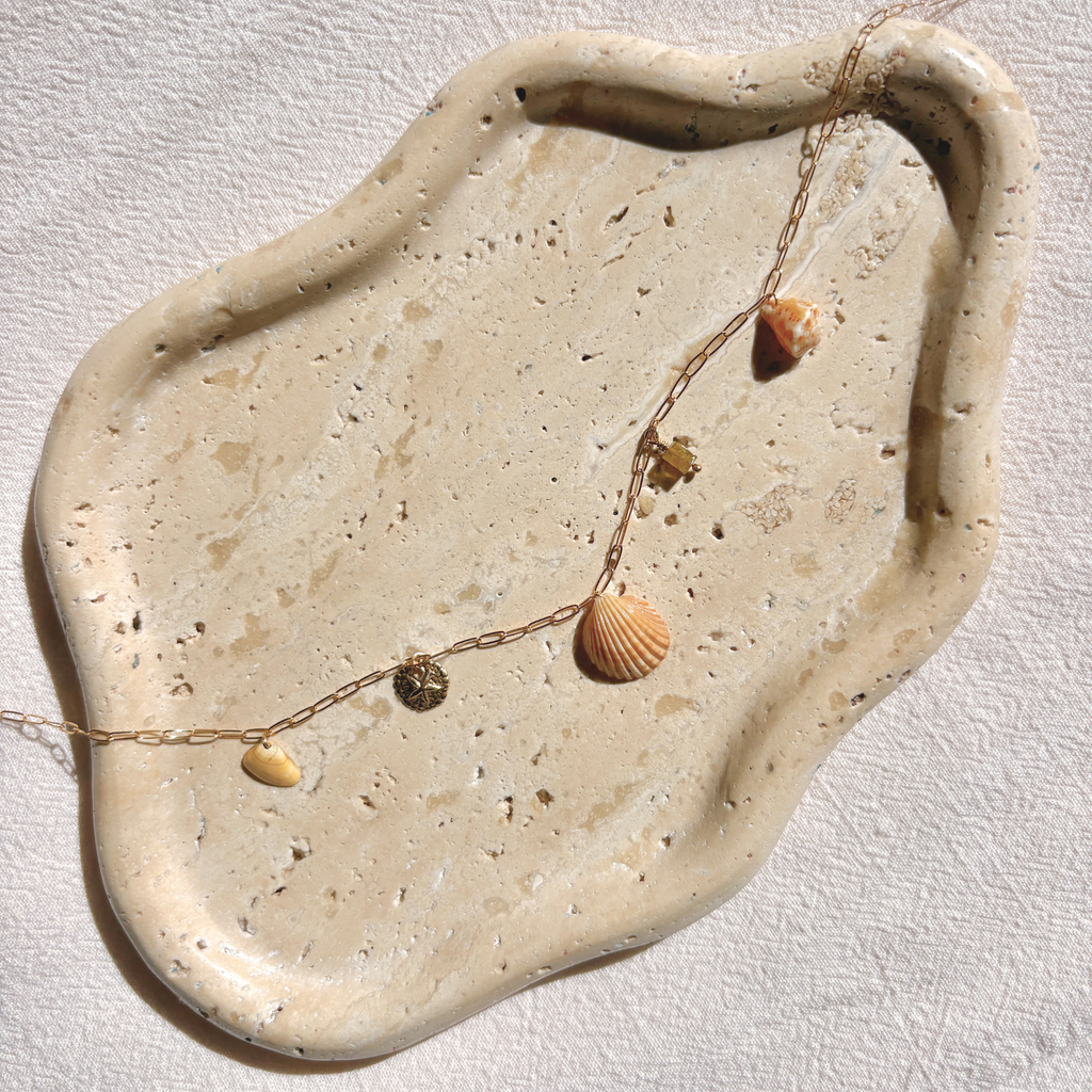 Dainty Seashell Charm Necklace | 14K Gold-filled