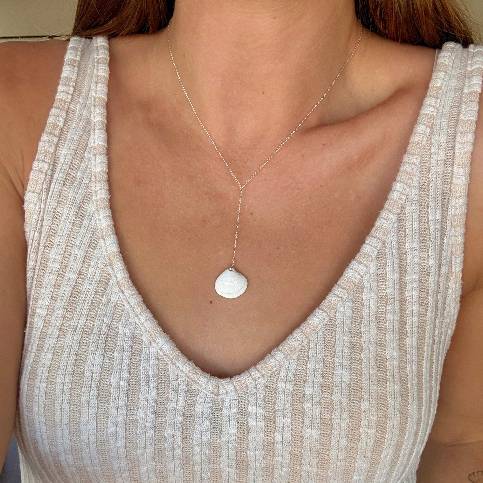 Clam Drop Necklace | Sterling Silver
