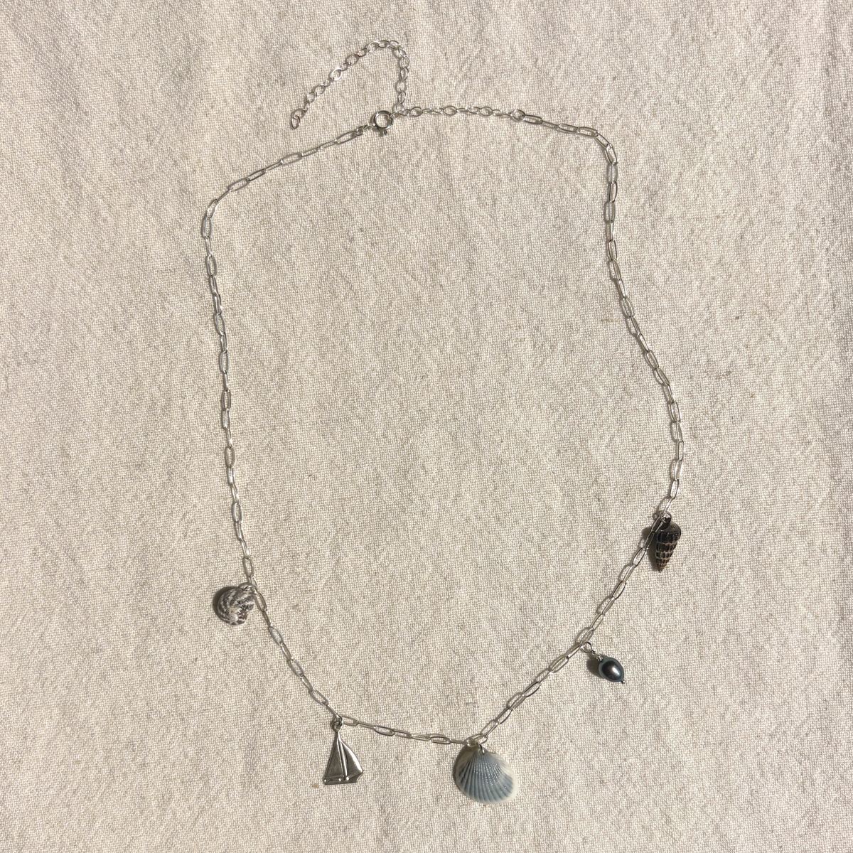 El Sunzal | Seashell Charm Necklace | Sterling Silver