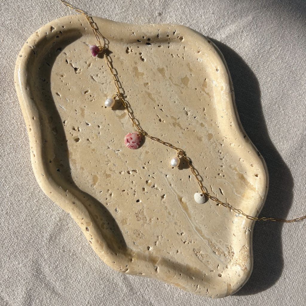 Dainty Seashell Charm Necklace | 14K Gold-filled