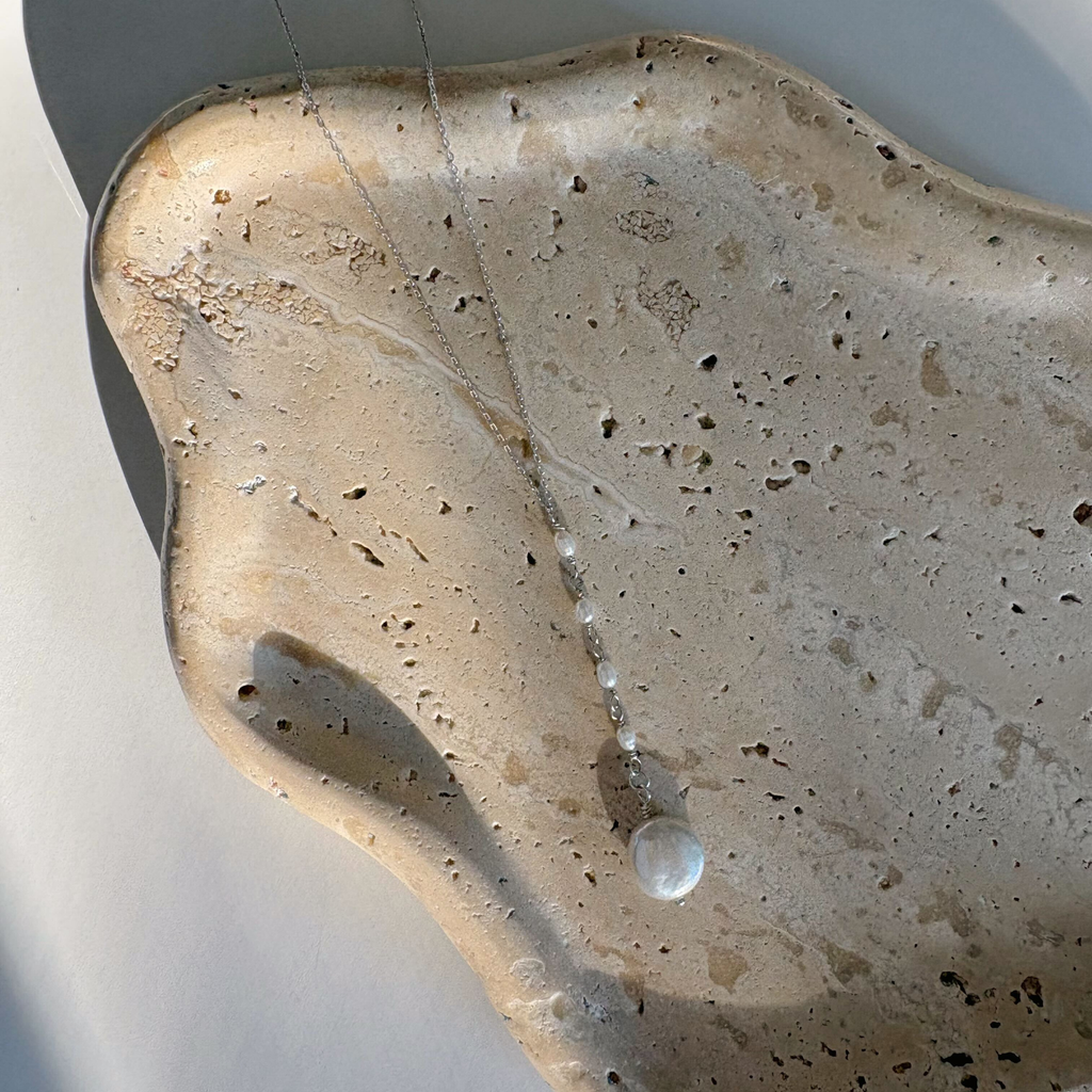 Mini Pearl Drop Necklace | Sterling Silver