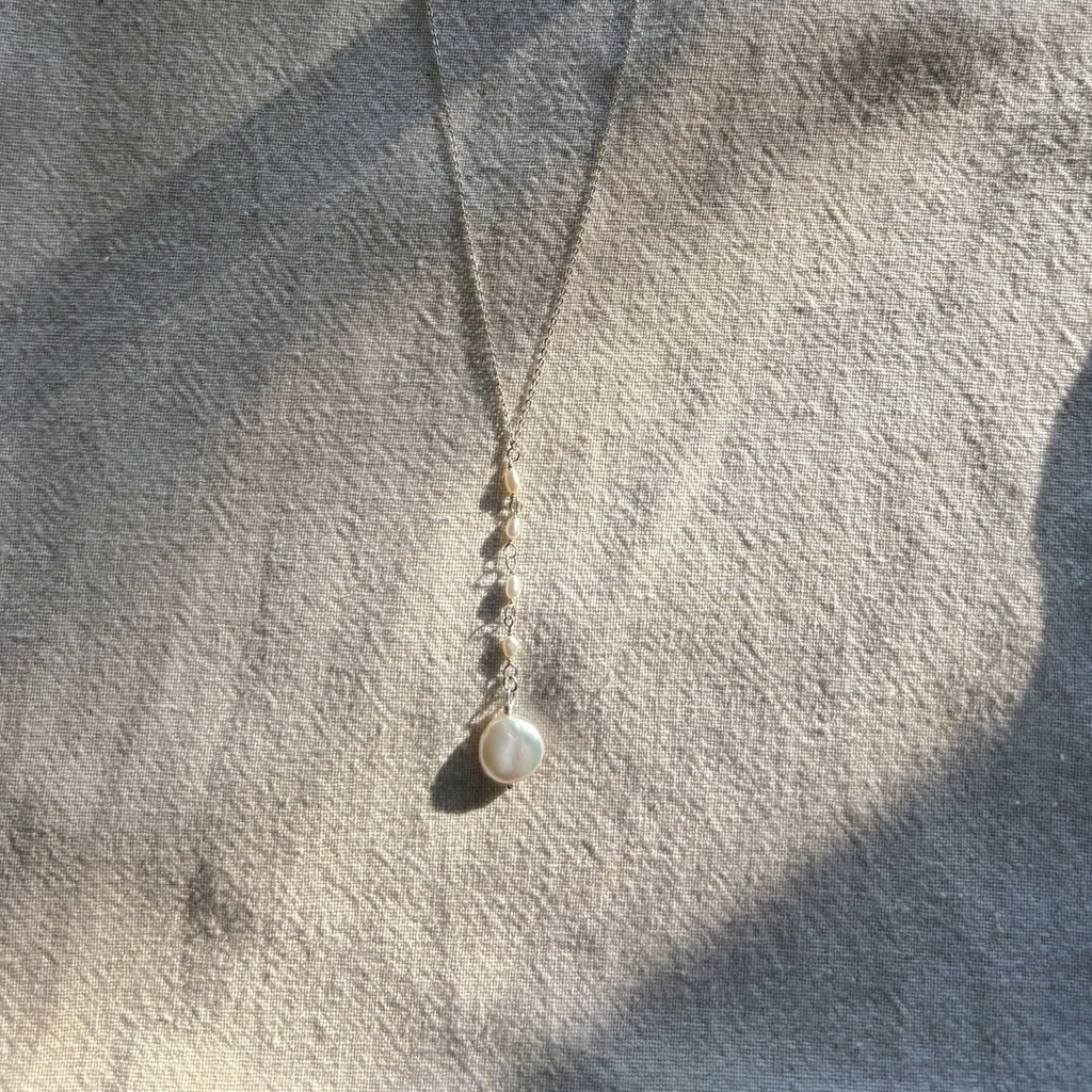 Mini Pearl Drop Necklace | Sterling Silver