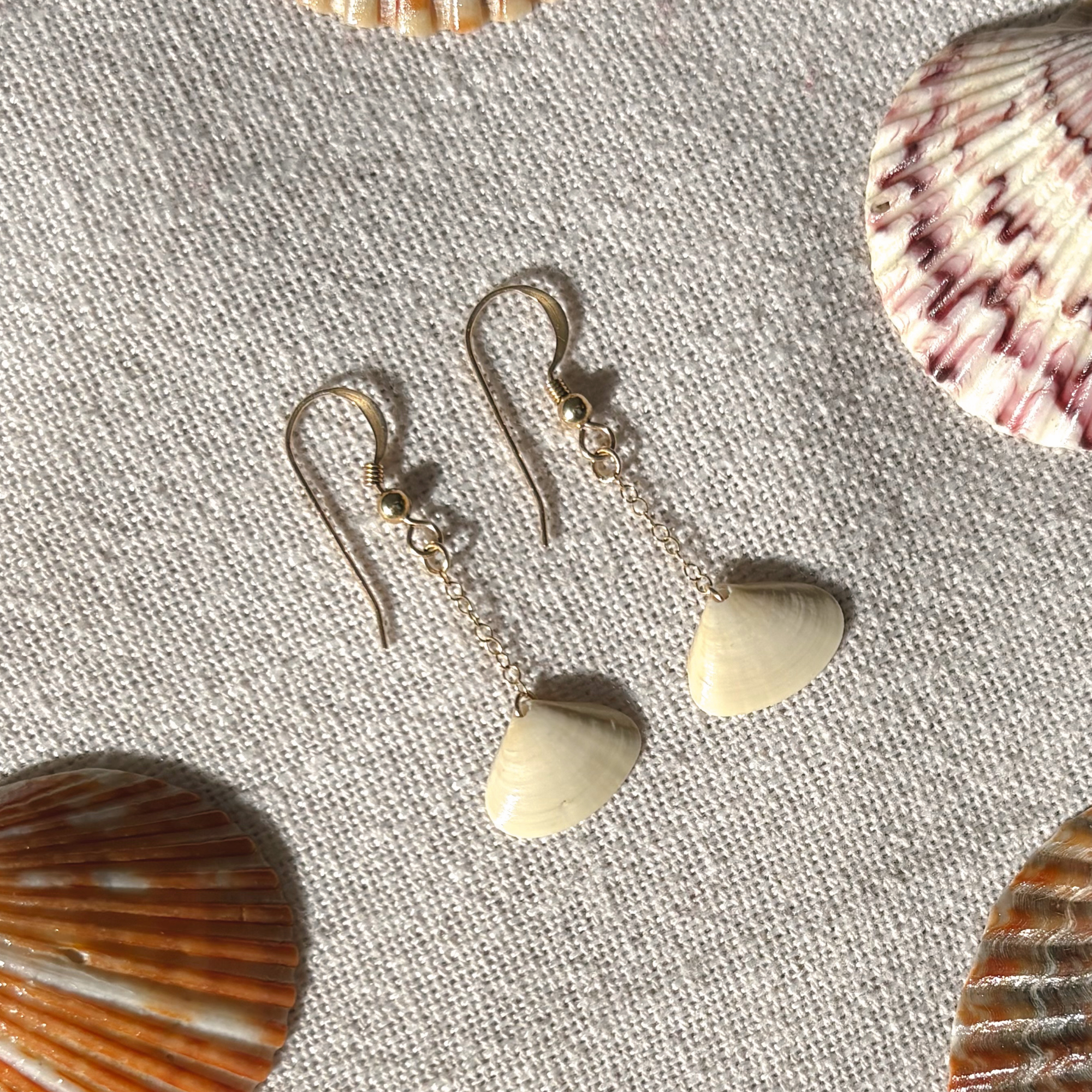 Seashell Drop Earrings | 14K Gold-filled