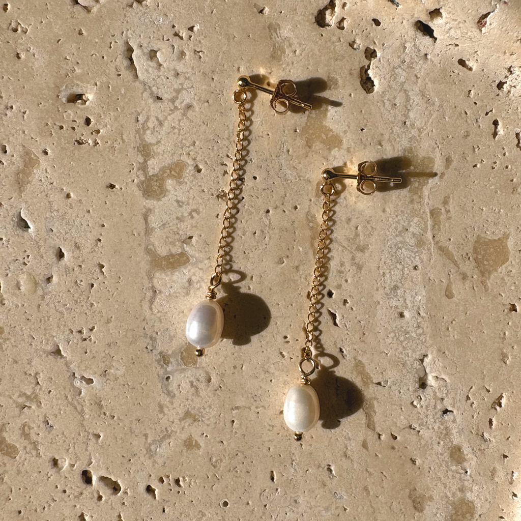 Pearl Drop Earrings | 14K Gold-filled