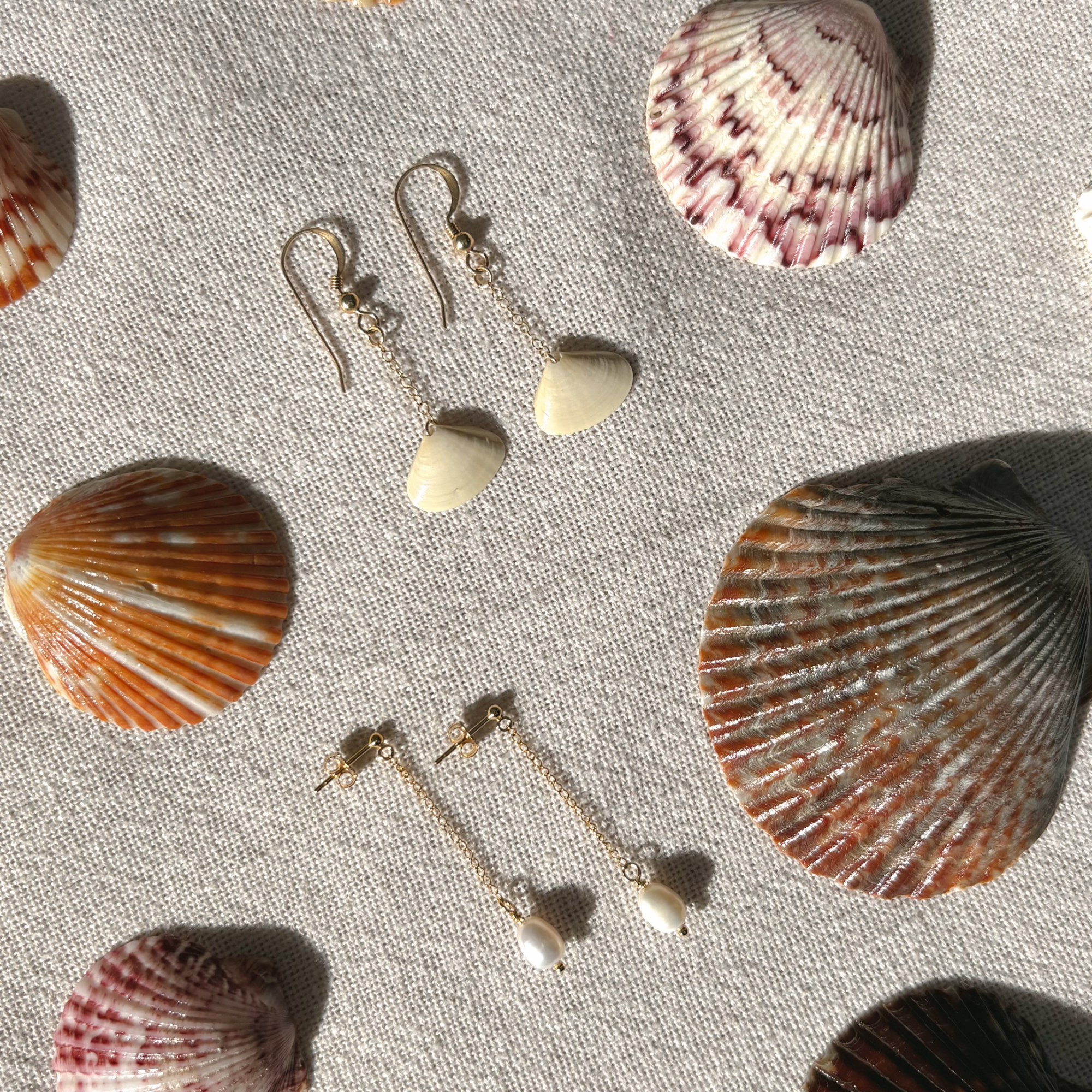 Seashell Drop Earrings | 14K Gold-filled
