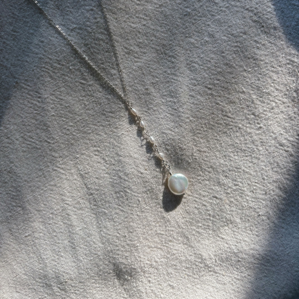 Mini Pearl Drop Necklace | Sterling Silver