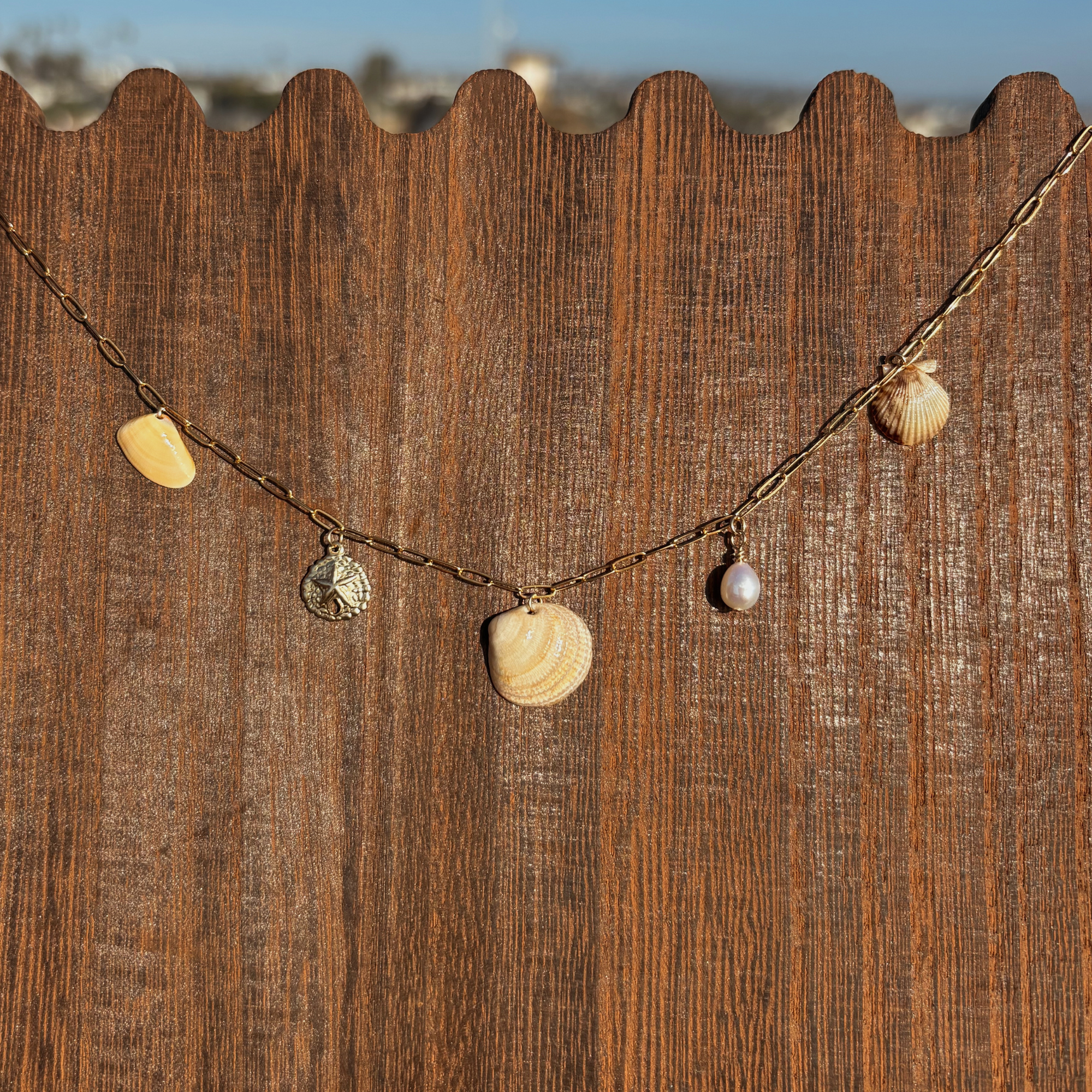 Dainty Seashell Charm Necklace | 14K Gold-filled