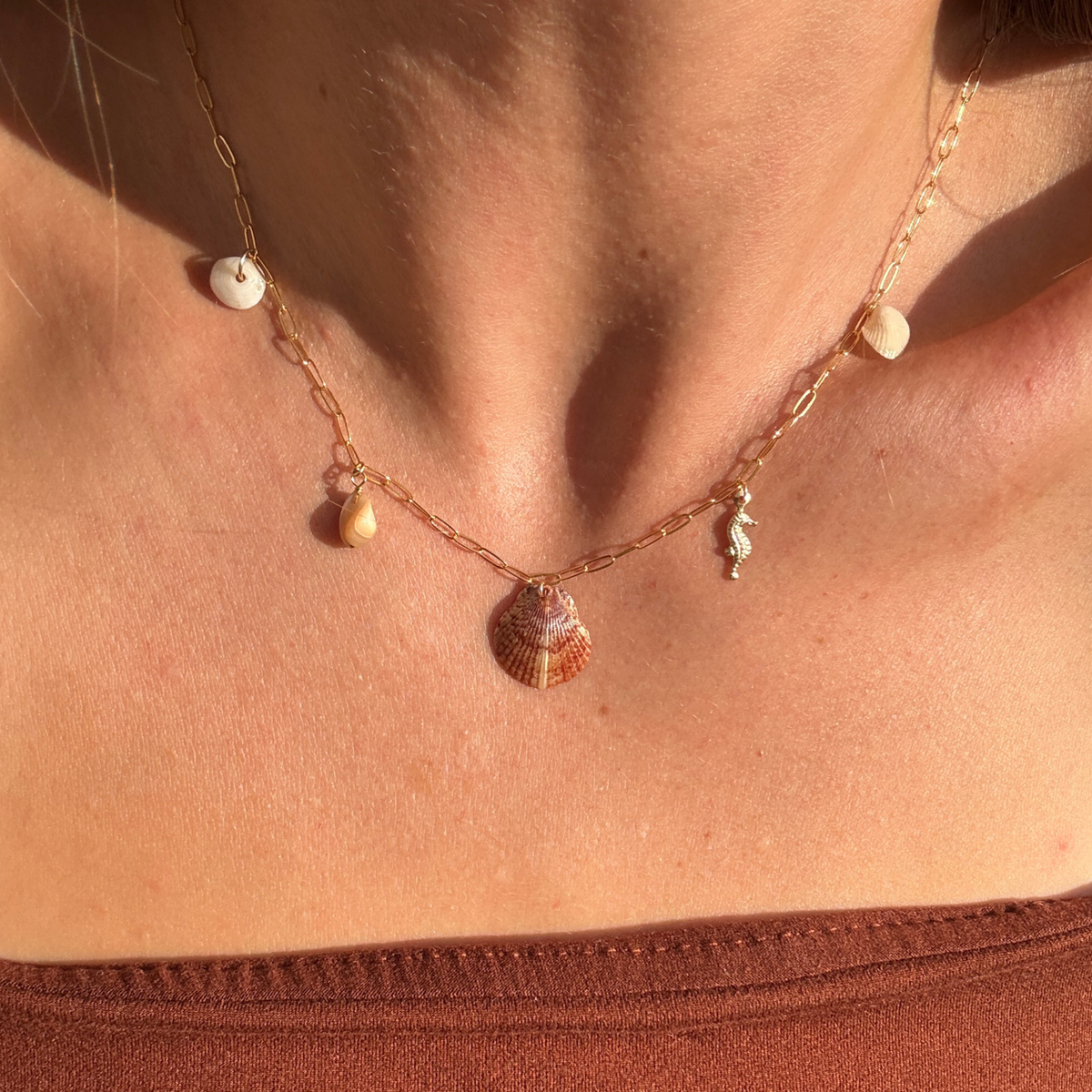La Jolla | Seashell Charm Necklace | 14K Gold-filled