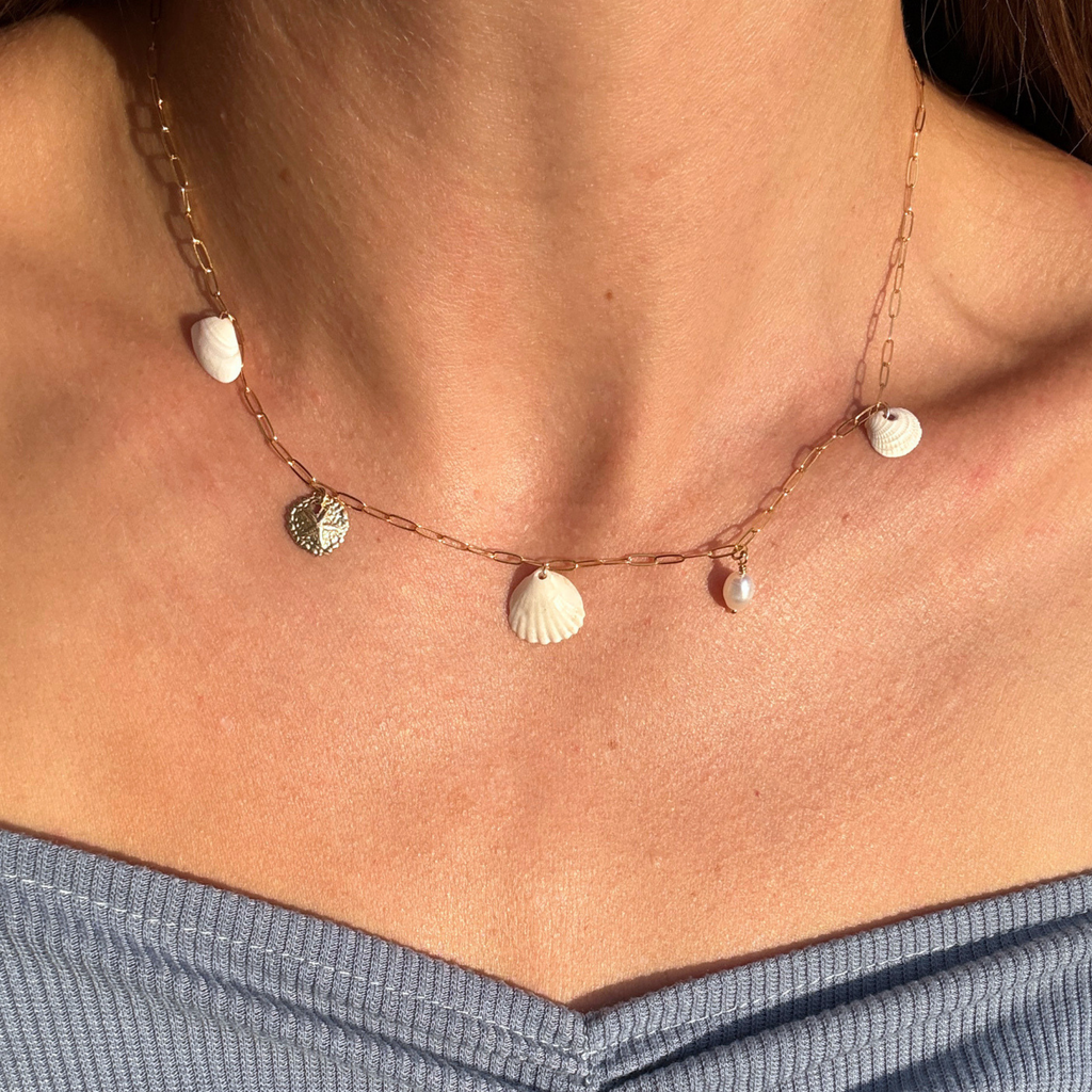 Laguna Beach | Seashell Charm Necklace | 14K Gold-filled