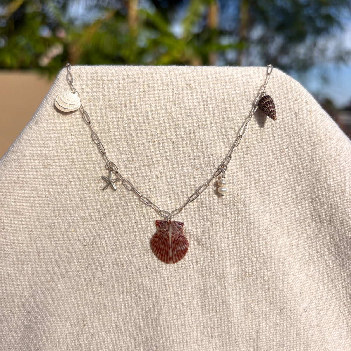 Malibu | Seashell Charm Necklace | Sterling Silver