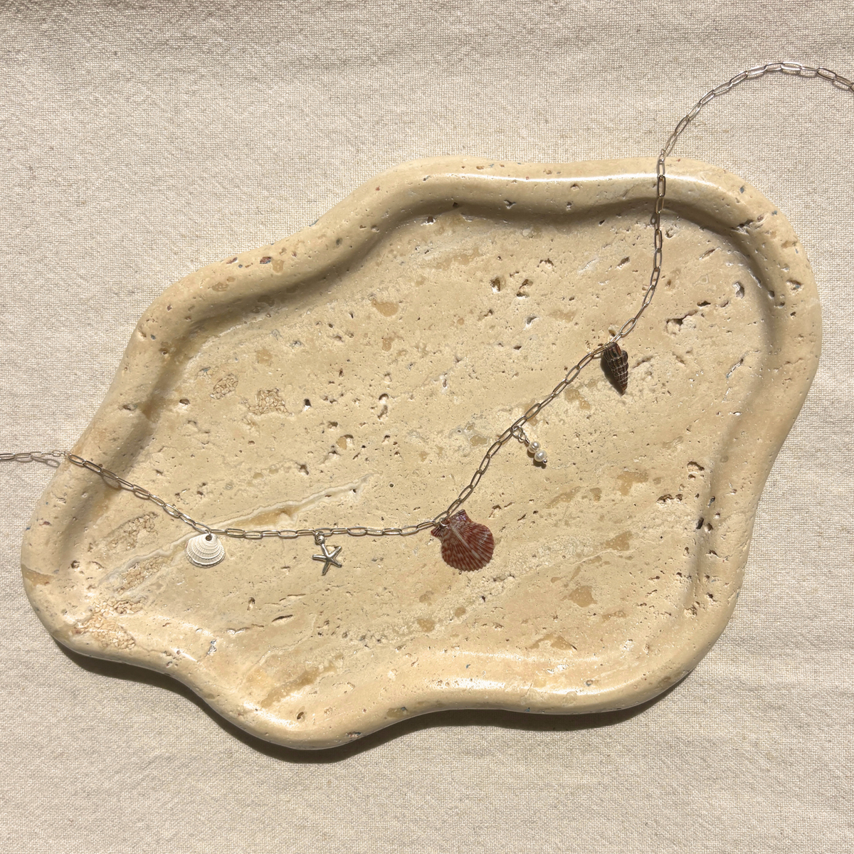 Malibu | Seashell Charm Necklace | Sterling Silver