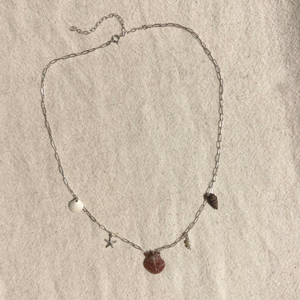 Malibu | Seashell Charm Necklace | Sterling Silver