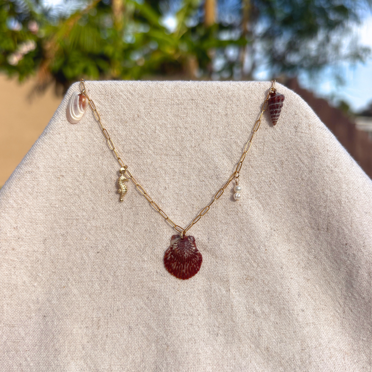 Morro Bay | Seashell Charm Necklace | 14K Gold-filled
