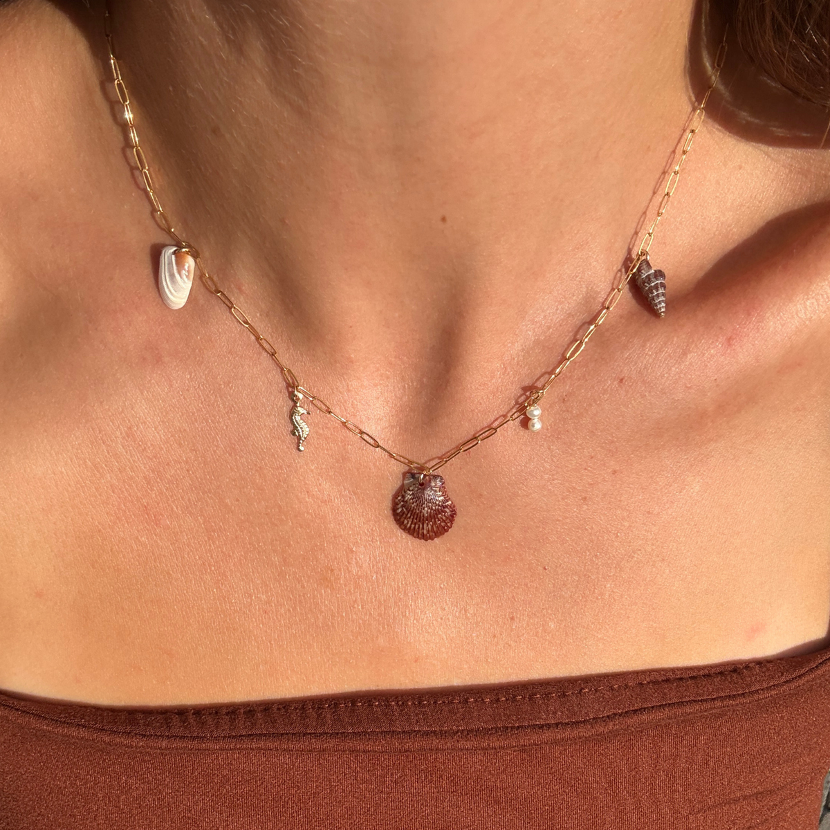 Morro Bay | Seashell Charm Necklace | 14K Gold-filled