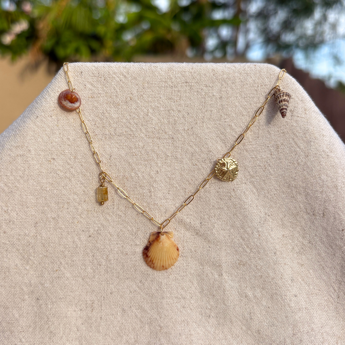 Oceanside | Seashell Charm Necklace | 14K Gold-filled
