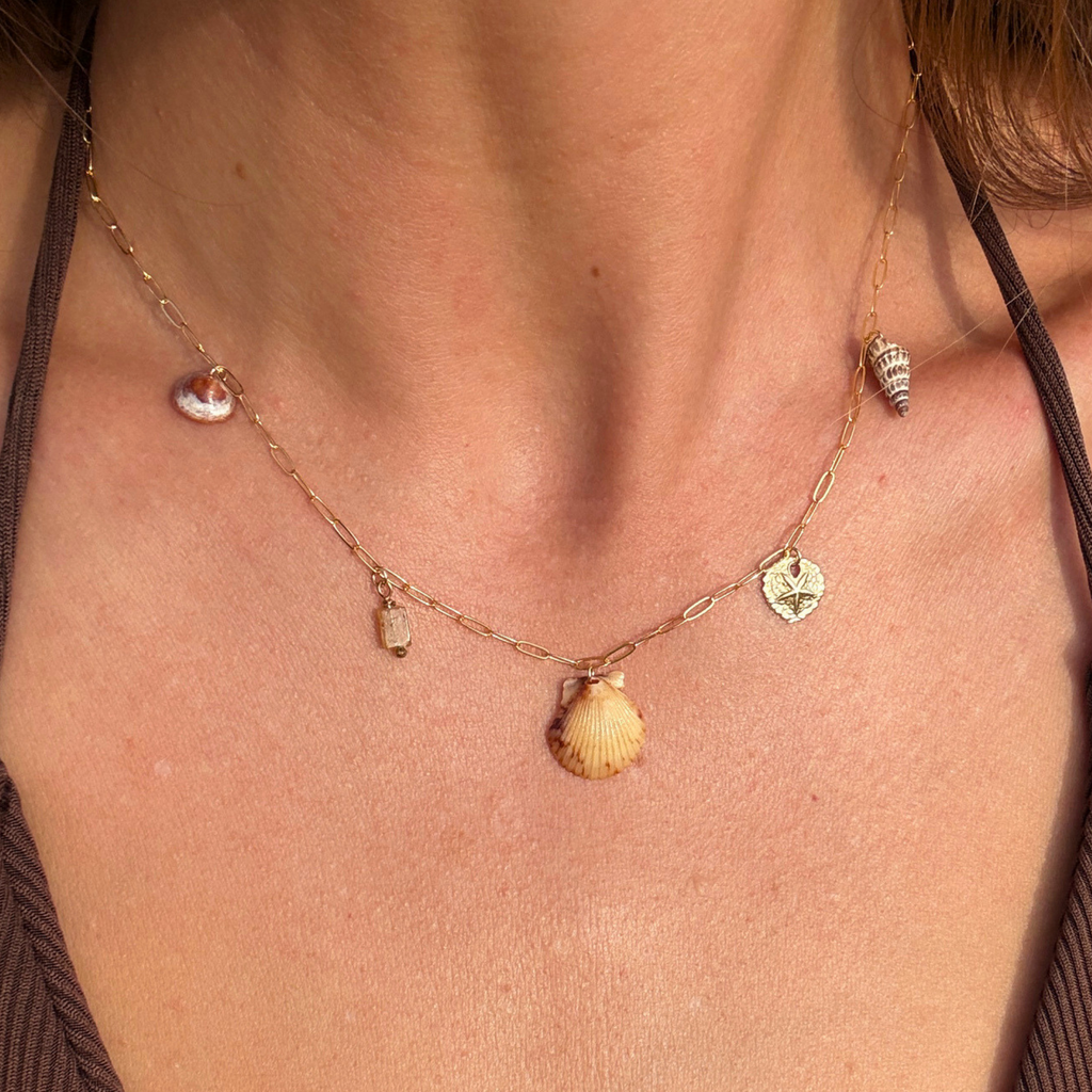 Oceanside | Seashell Charm Necklace | 14K Gold-filled