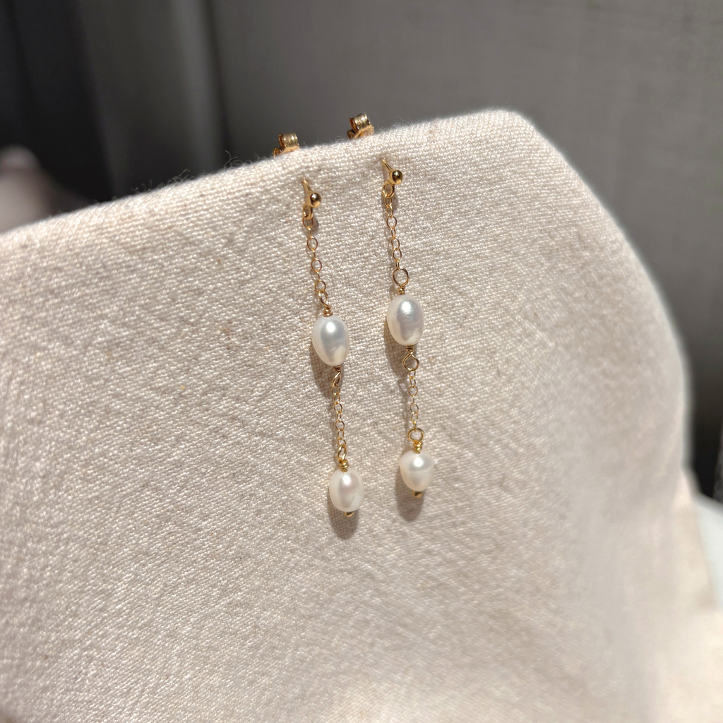 Pearl Drop Earrings | 14K Gold-filled