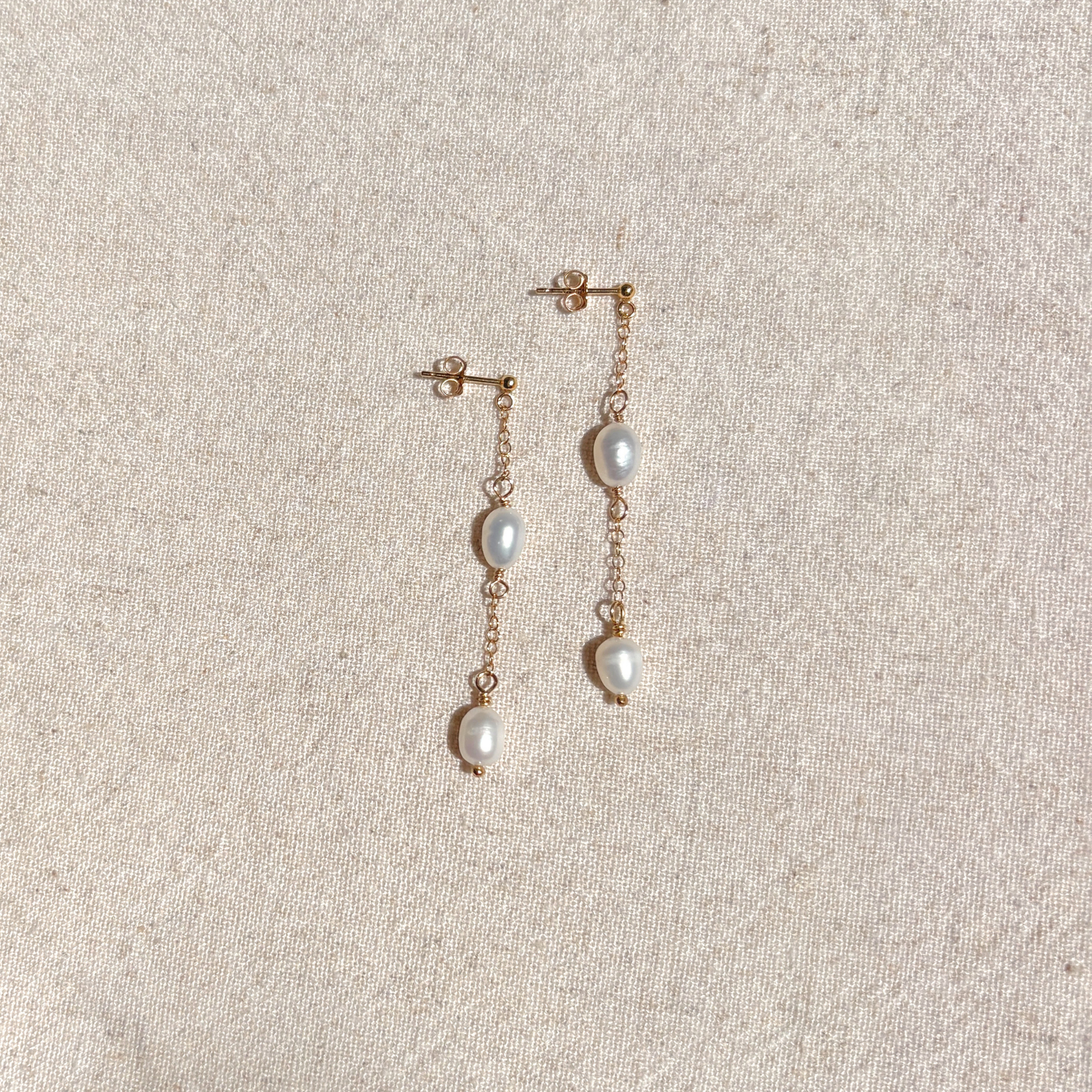 Pearl Drop Earrings | 14K Gold-filled