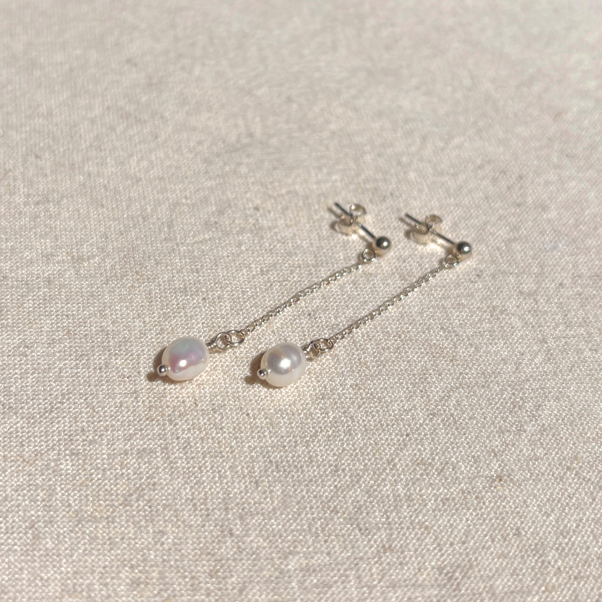 Pearl Drop Earrings | Sterling Silver