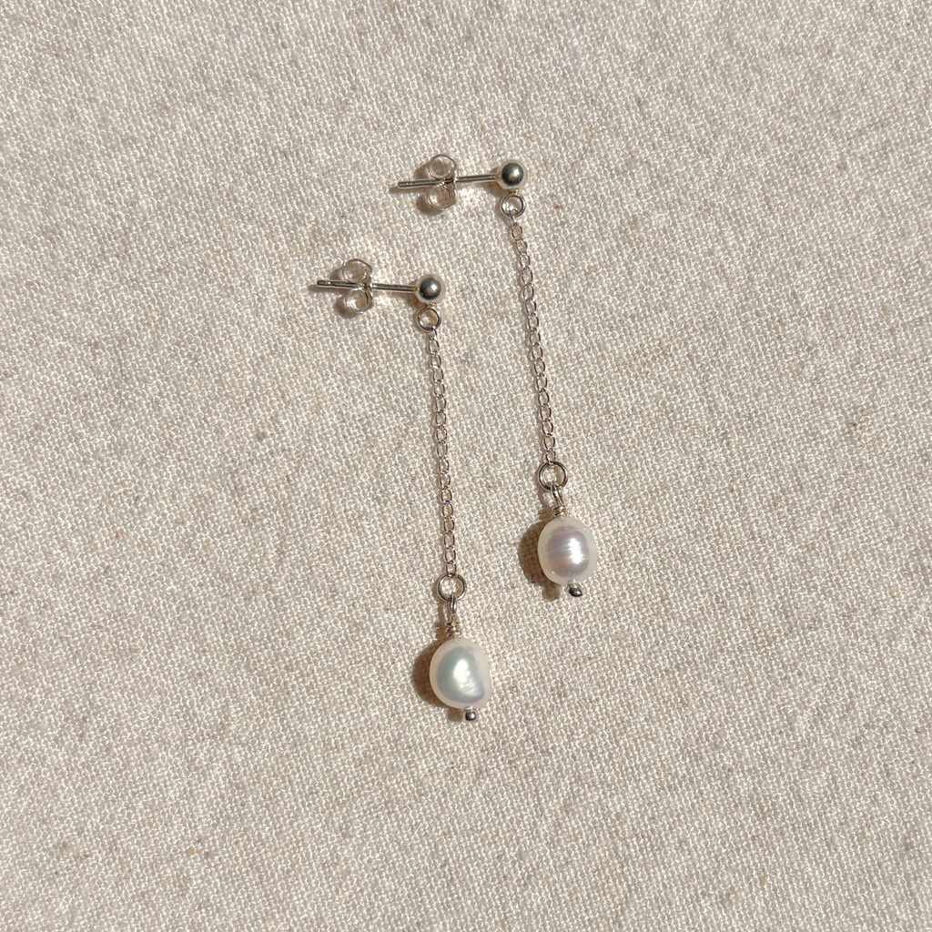 Pearl Drop Earrings | Sterling Silver