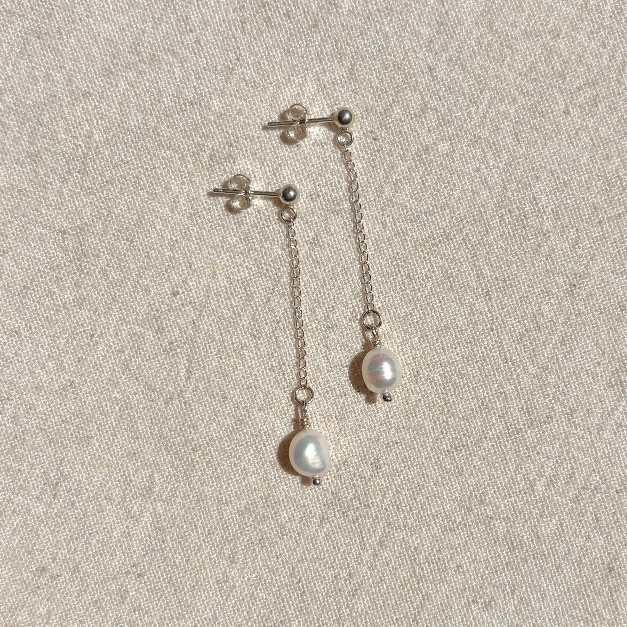 Pearl Drop Earrings | Sterling Silver