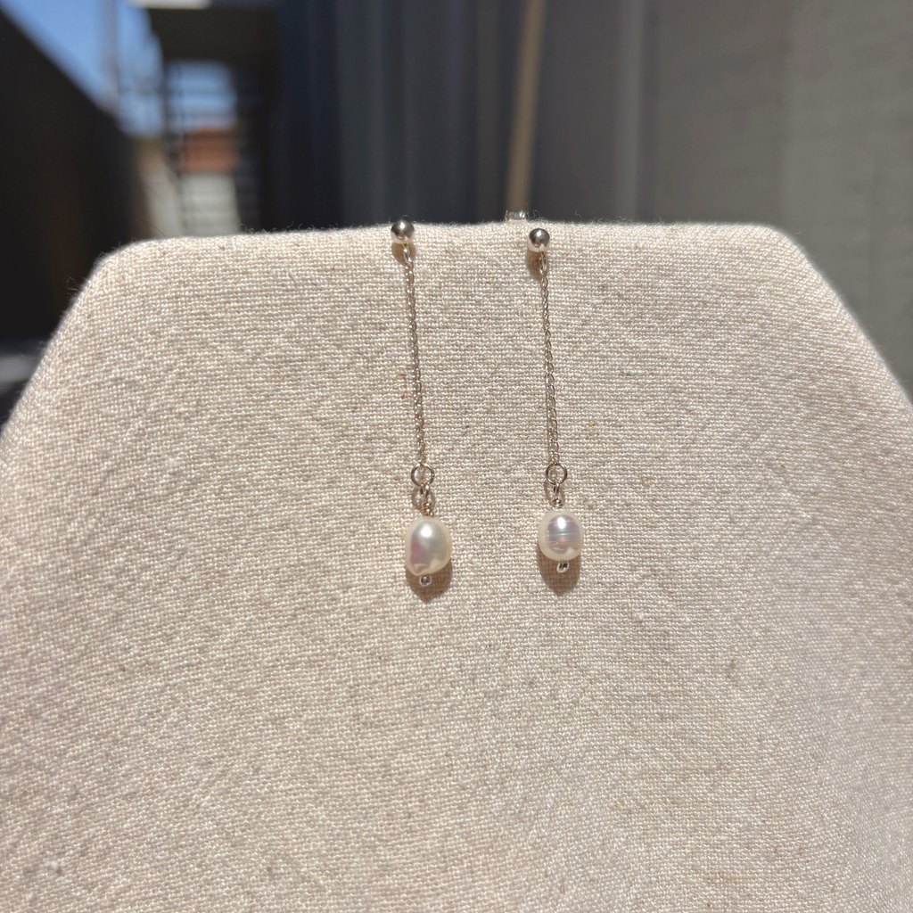 Pearl Drop Earrings | Sterling Silver