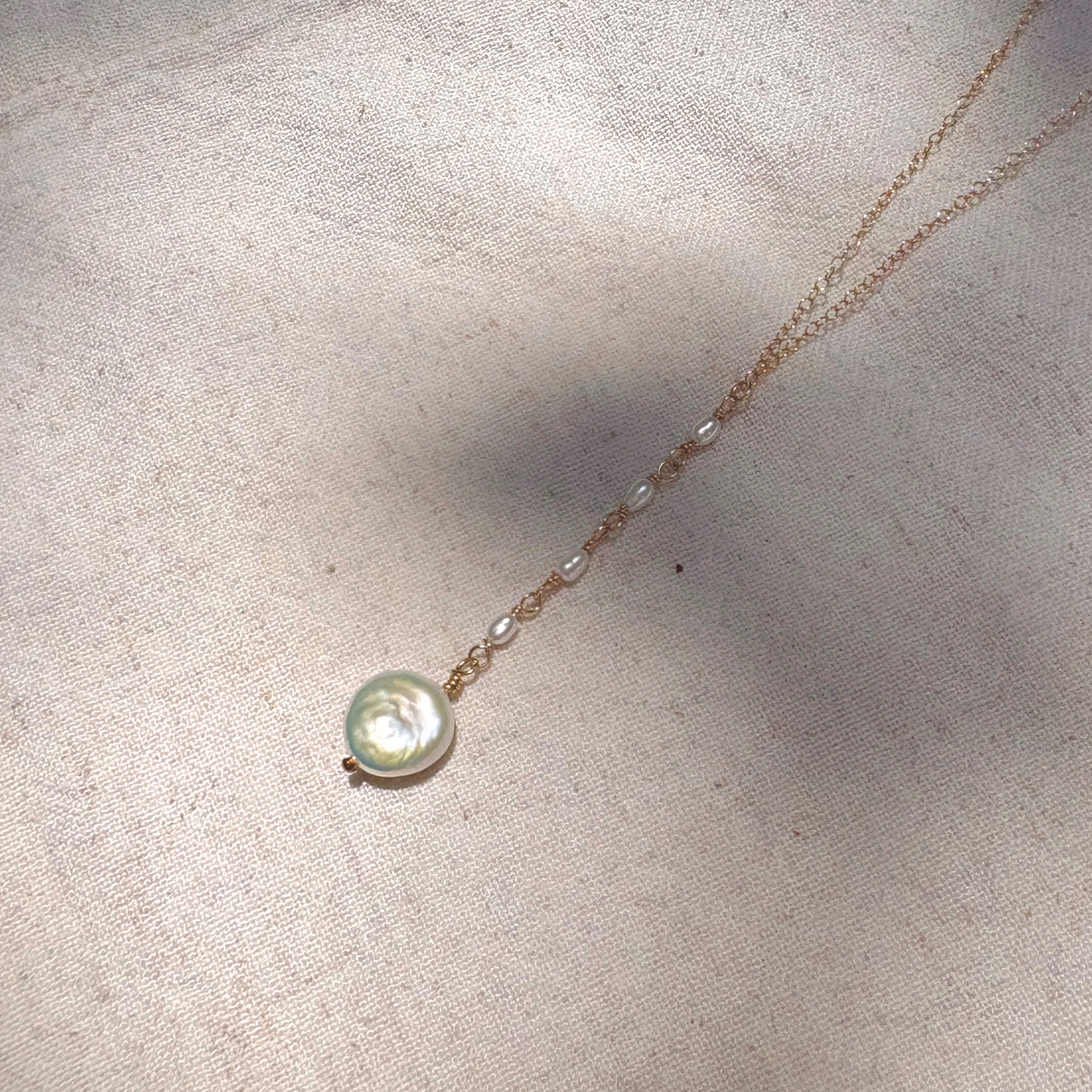 Mini Pearl Drop Necklace | 14K Gold-filled