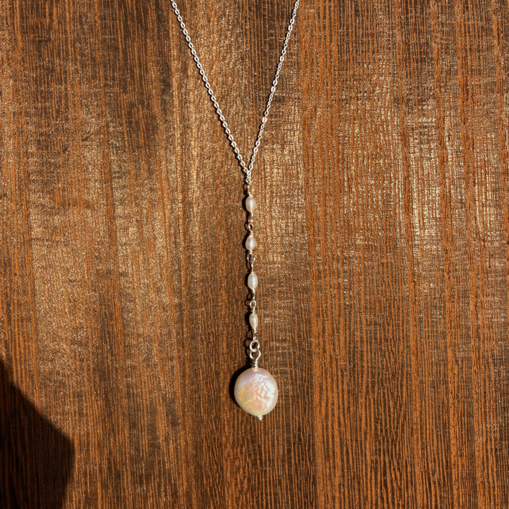 Mini Pearl Drop Necklace | Sterling Silver