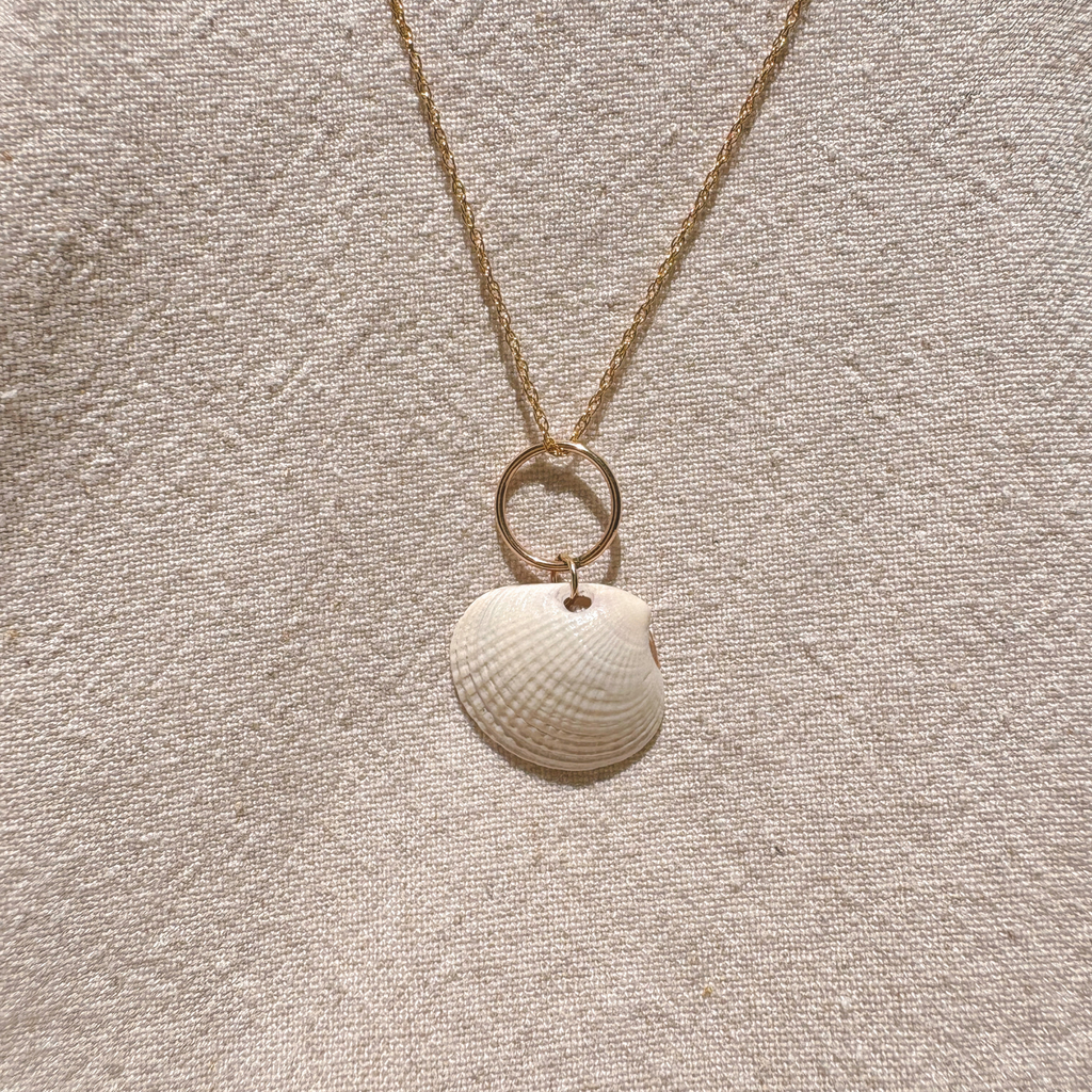 Seashell Ring Drop Necklace | 14K Gold-filled