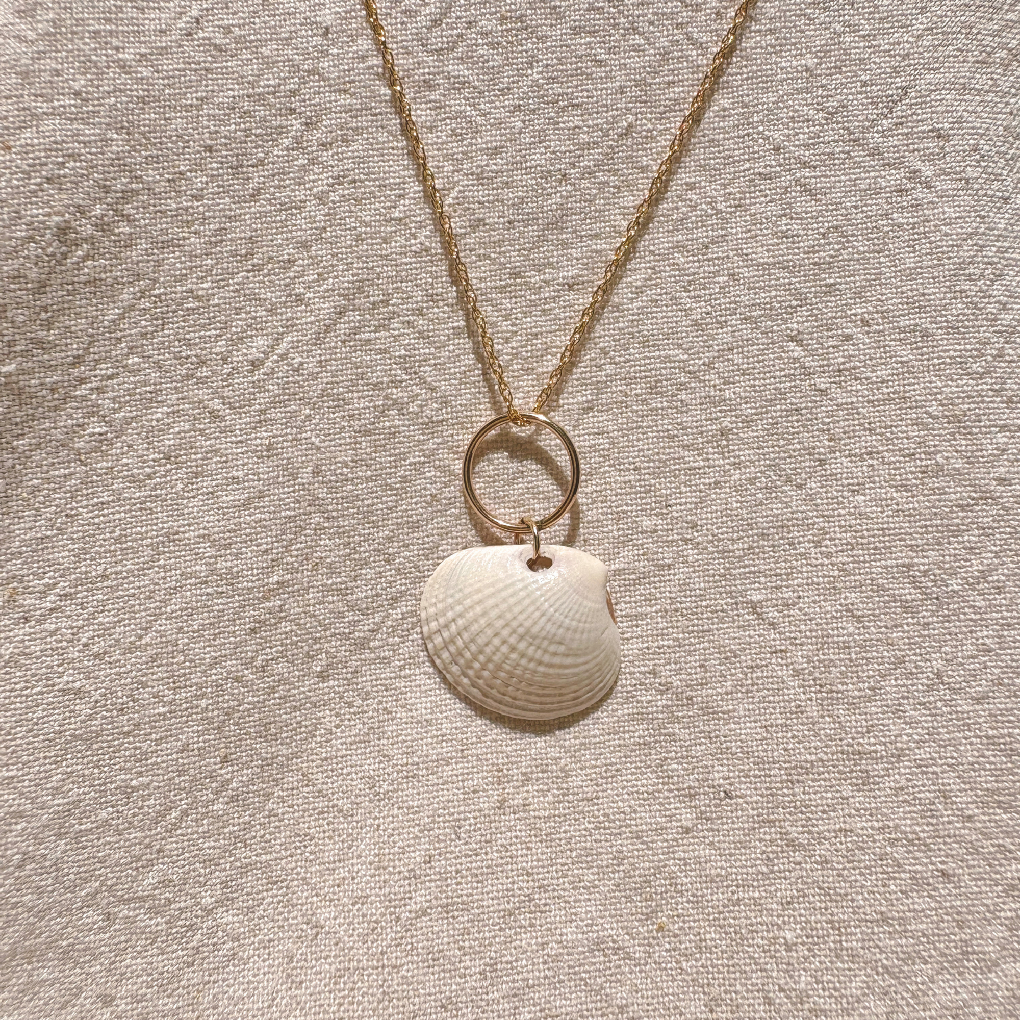 Seashell Ring Drop Necklace | 14K Gold-filled