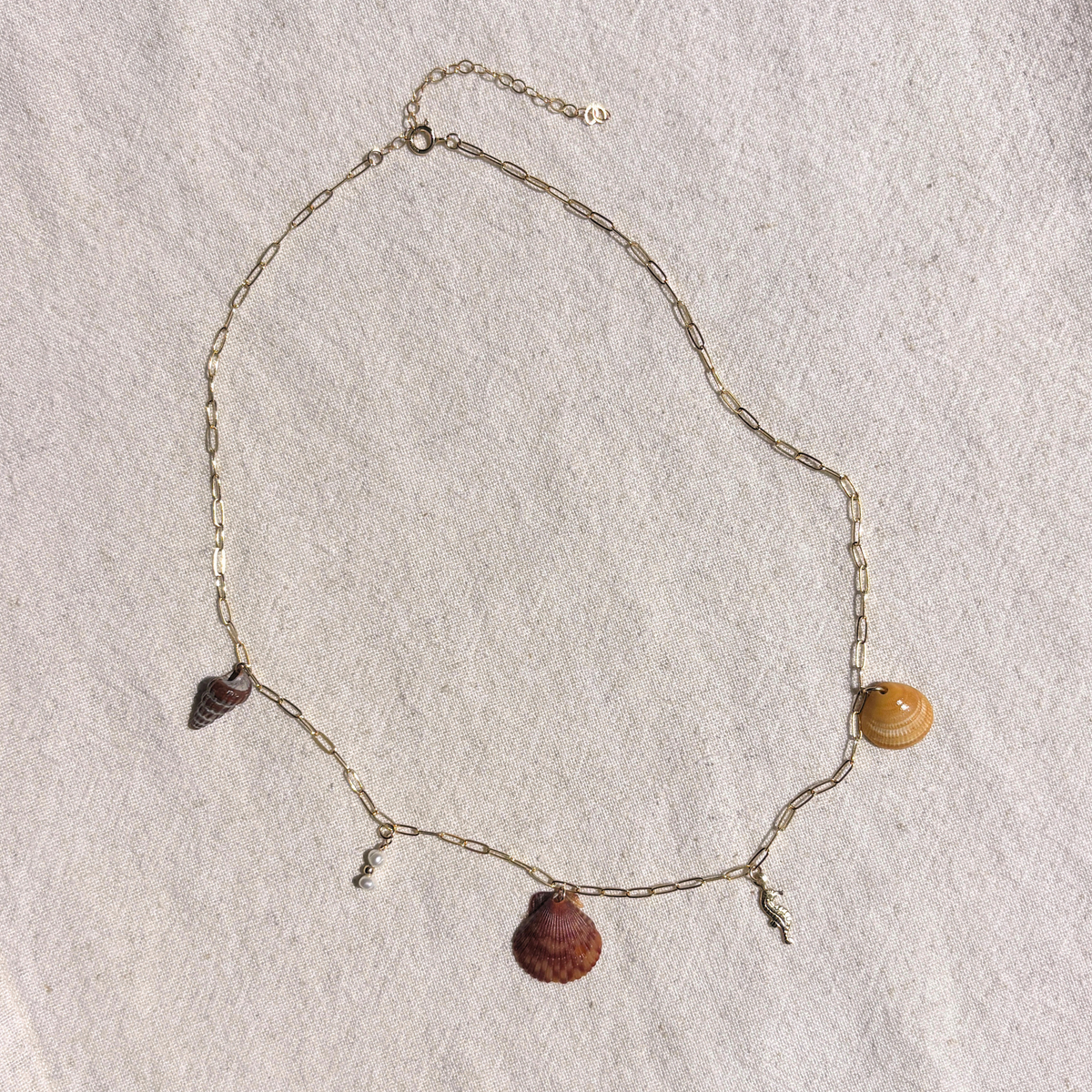 Salsipuedes | Seashell Charm Necklace | 14K Gold-filled