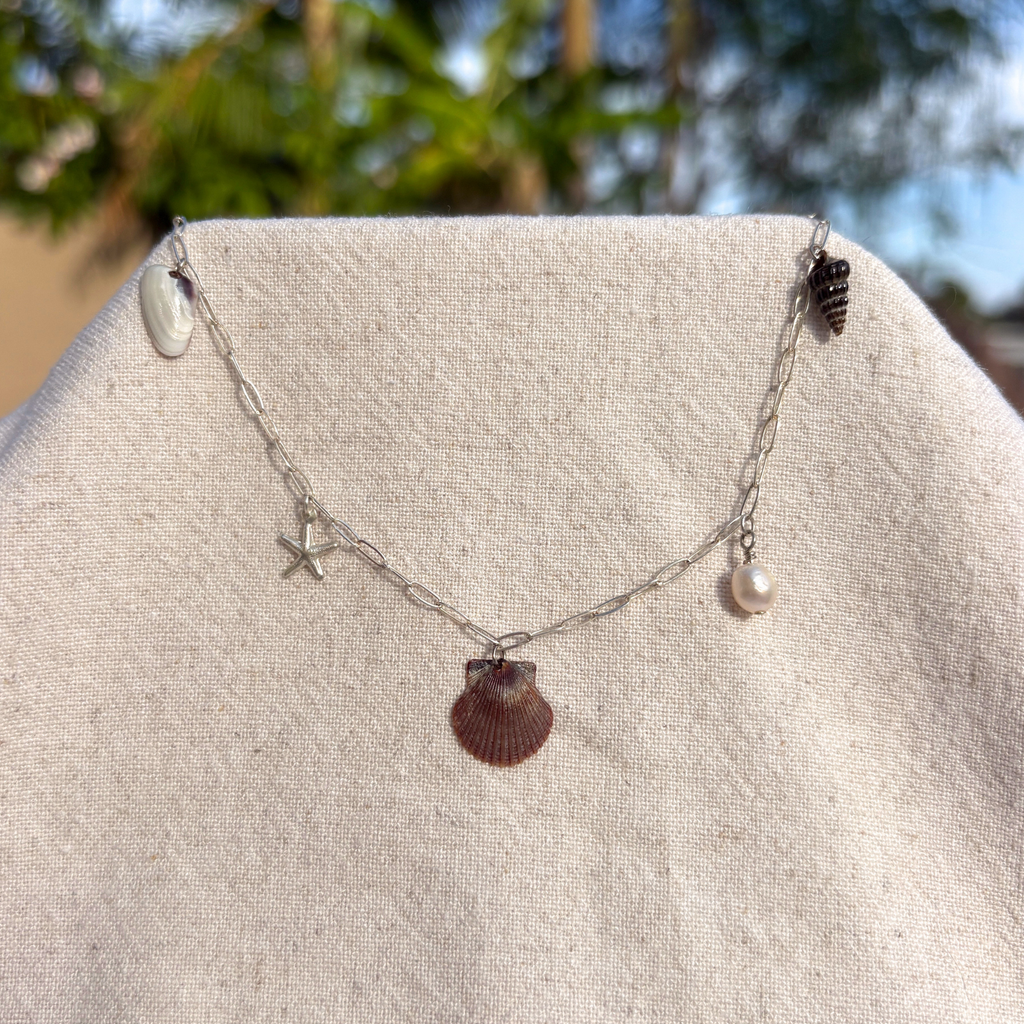 Santa Cruz | Seashell Charm Necklace | Sterling Silver