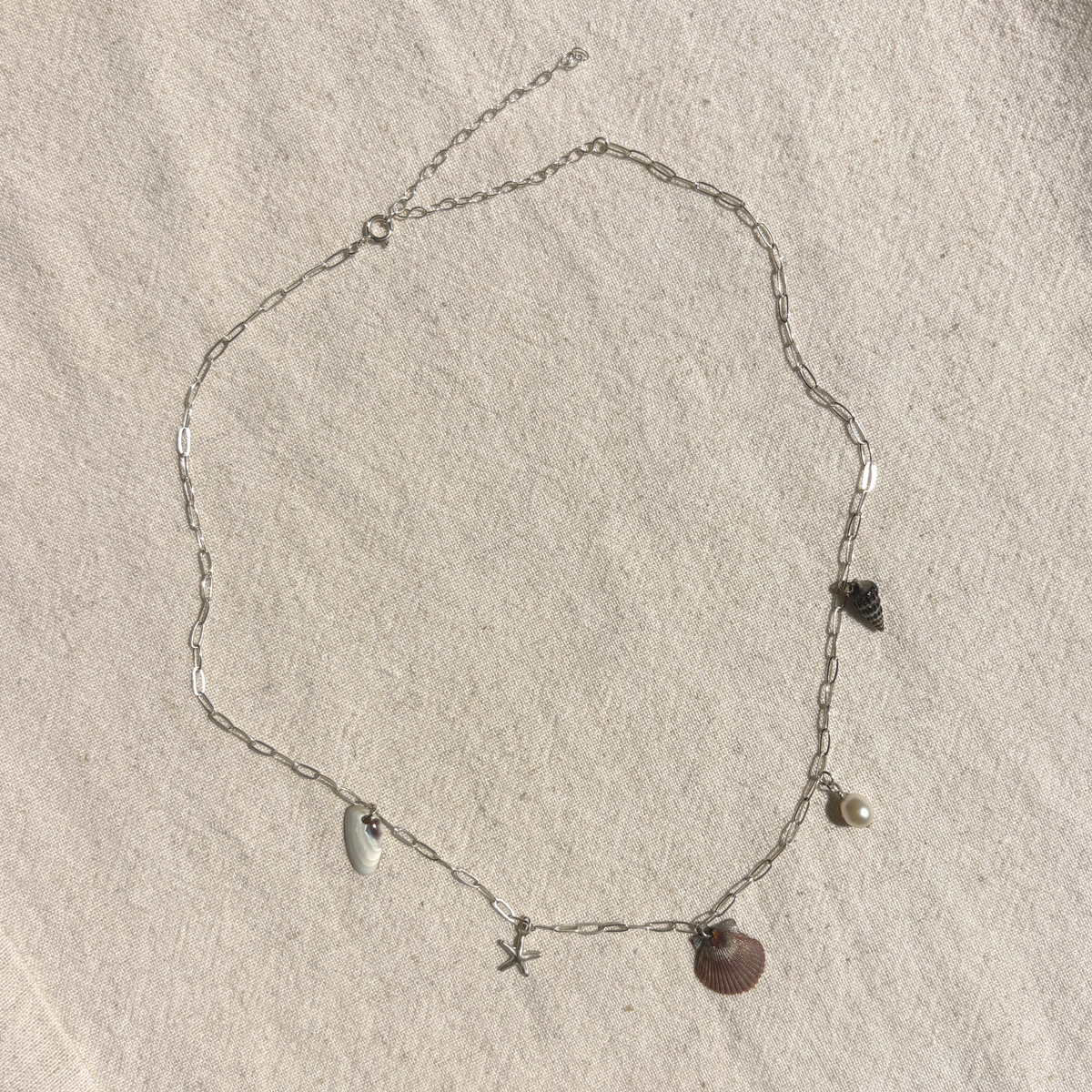 Santa Cruz | Seashell Charm Necklace | Sterling Silver