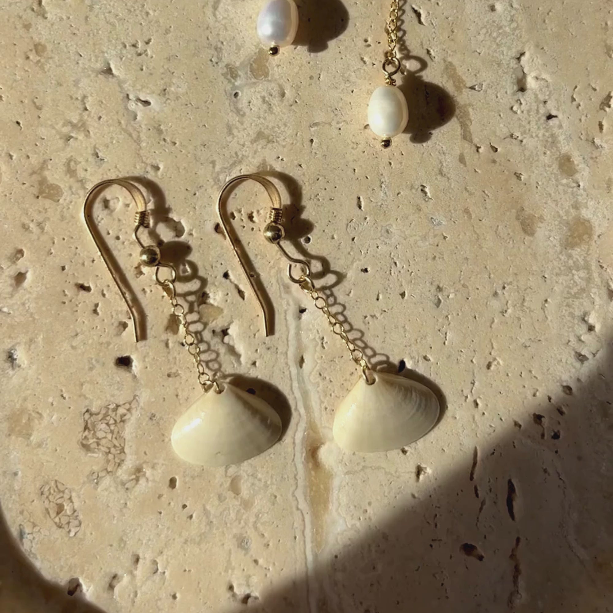 Seashell Drop Earrings | 14K Gold-filled